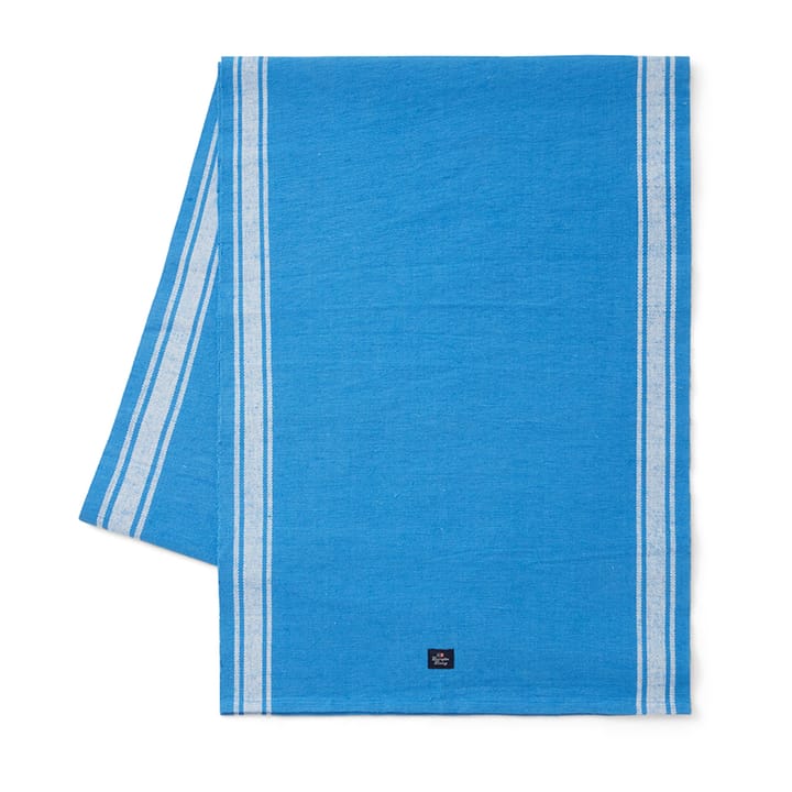 Cotton Jute Runner with Side Stripes 50 x 250 cm - Sininen-valkoinen - Lexington
