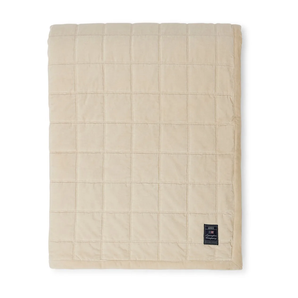 Cotton Velvet quilted -päiväpeitto 160 x 240 cm, Light beige Lexington