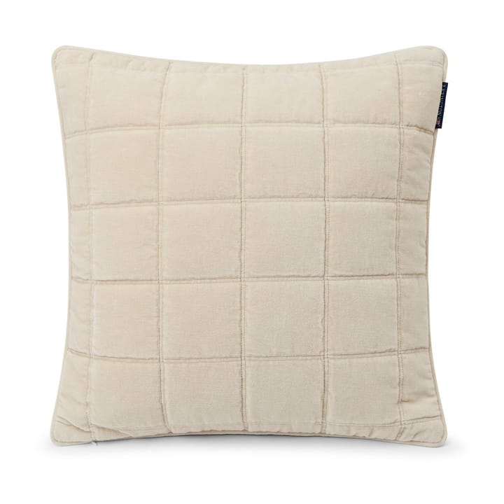 Cotton Velvet quilted tyynynpäällinen 50x50 cm - Light beige - Lexington