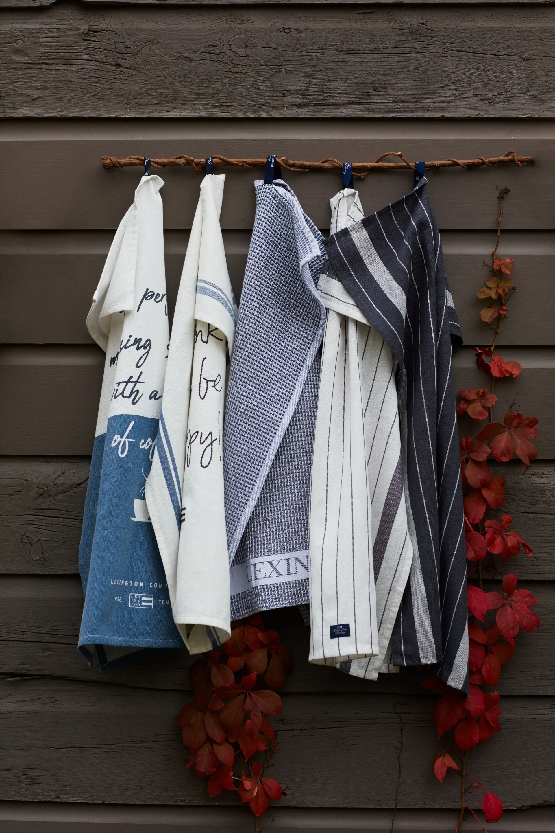 Cotton Waffle -keittiöpyyhe 45 x 70 cm, Dark gray-white Lexington