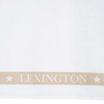 Cotton Waffle Logo -keittiöpyyhe 50 x 70 cm - Valkoinen-beige - Lexington