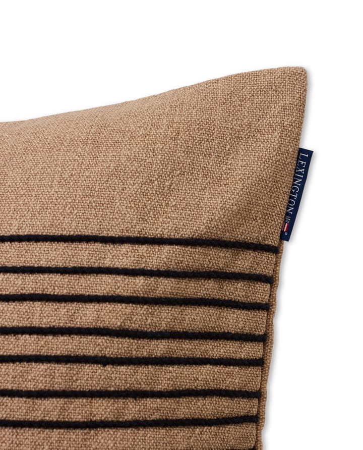 Deco Striped Cotton Canvas tyynyliina 50x50 cm - Beige-gray - Lexington