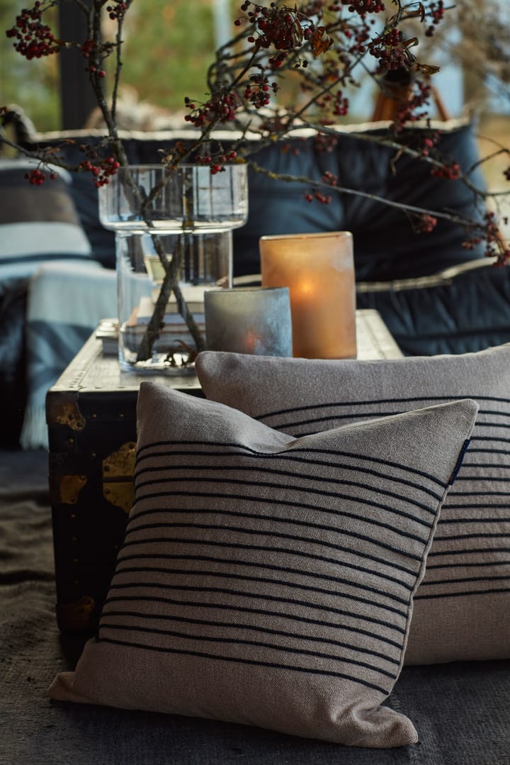 Deco Striped Cotton Canvas tyynyliina 50x50 cm, Beige-gray Lexington