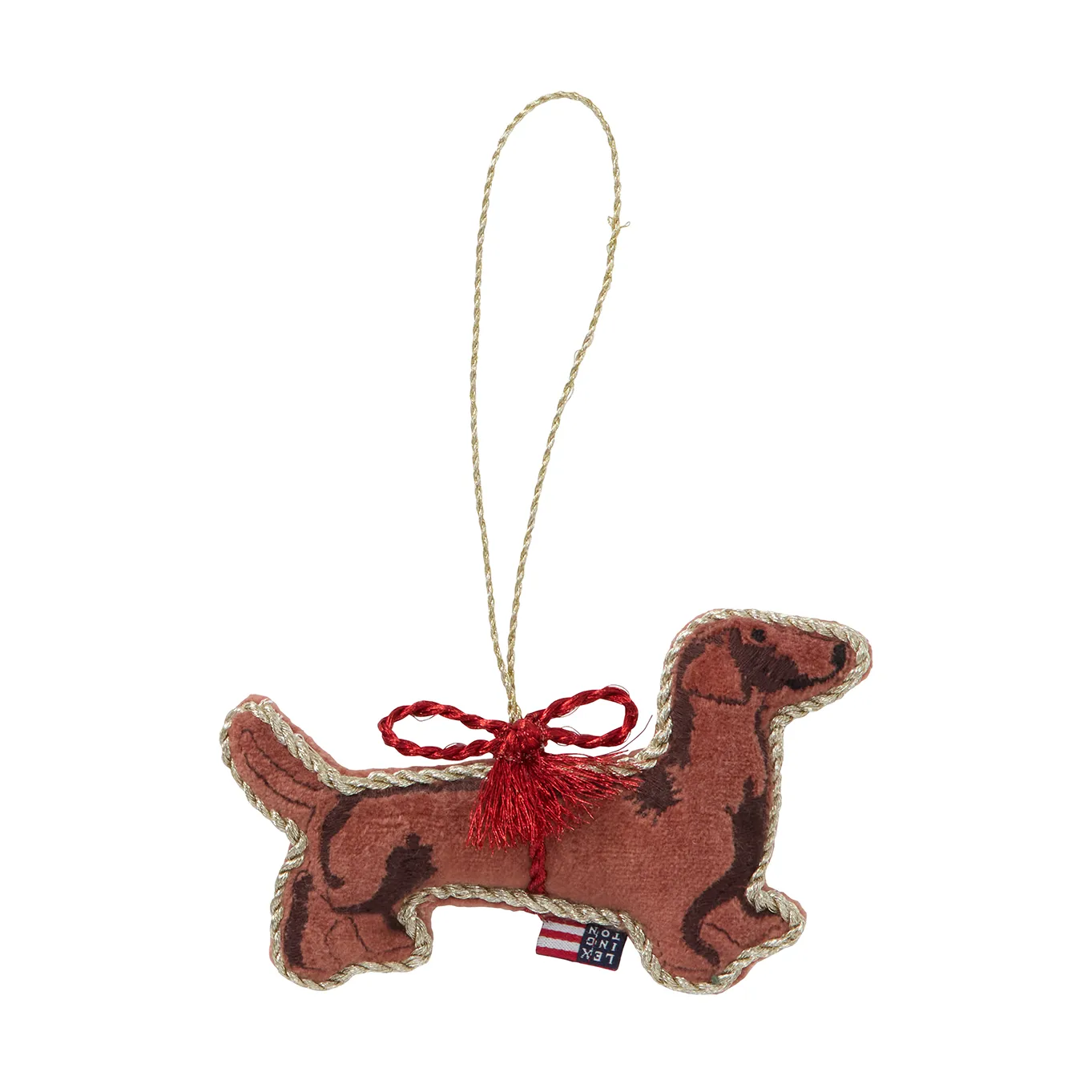Dog ekologinen samettipuuvilla joulukoriste, Ruskea Lexington