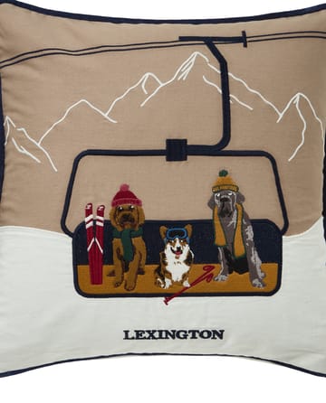 Dog lift eko. puuvilla twill tyynynpäällinen 50x50 cm - Beigevalkoinen - Lexington