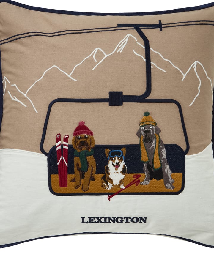 Dog lift eko. puuvilla twill tyynynpäällinen 50x50 cm, Beigevalkoinen Lexington