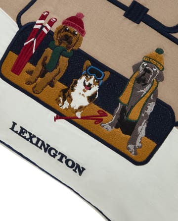 Dog lift eko. puuvilla twill tyynynpäällinen 50x50 cm - Beigevalkoinen - Lexington