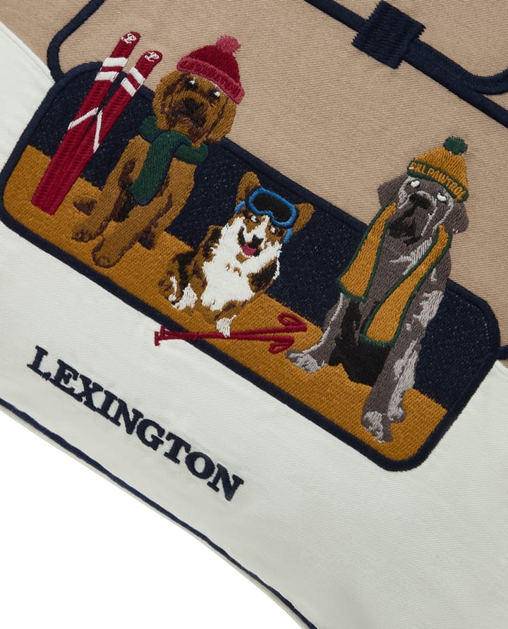 Dog lift eko. puuvilla twill tyynynpäällinen 50x50 cm, Beigevalkoinen Lexington