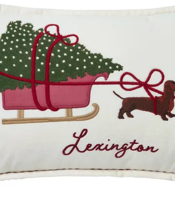 Dog slede ekologinen samettipuuvillatyyny 30x50 cm - Valkoinen - Lexington