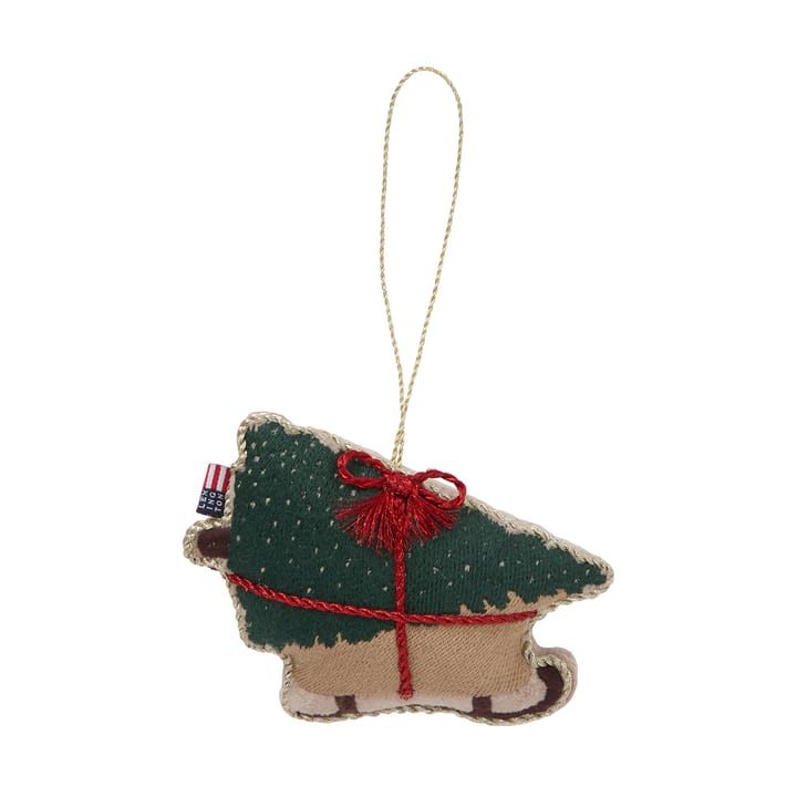 Dog sleigh ekologinen puuvilla joulukoriste - Monivärinen - Lexington