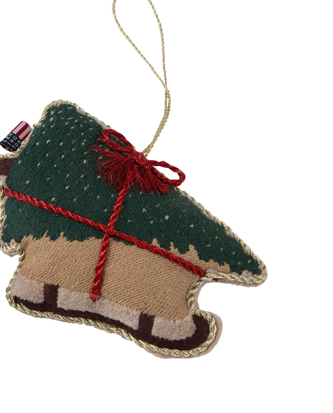 Dog sleigh ekologinen puuvilla joulukoriste, Monivärinen Lexington