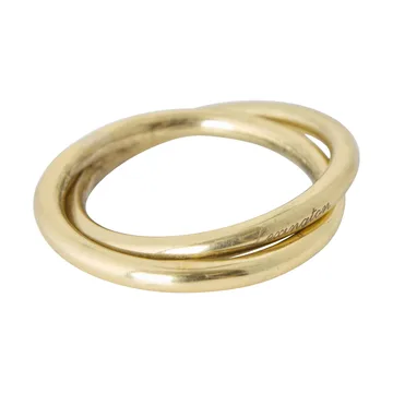 Double ring messinkinen lautasliinarenasoitin - Gold, Ø4 cm - Lexington