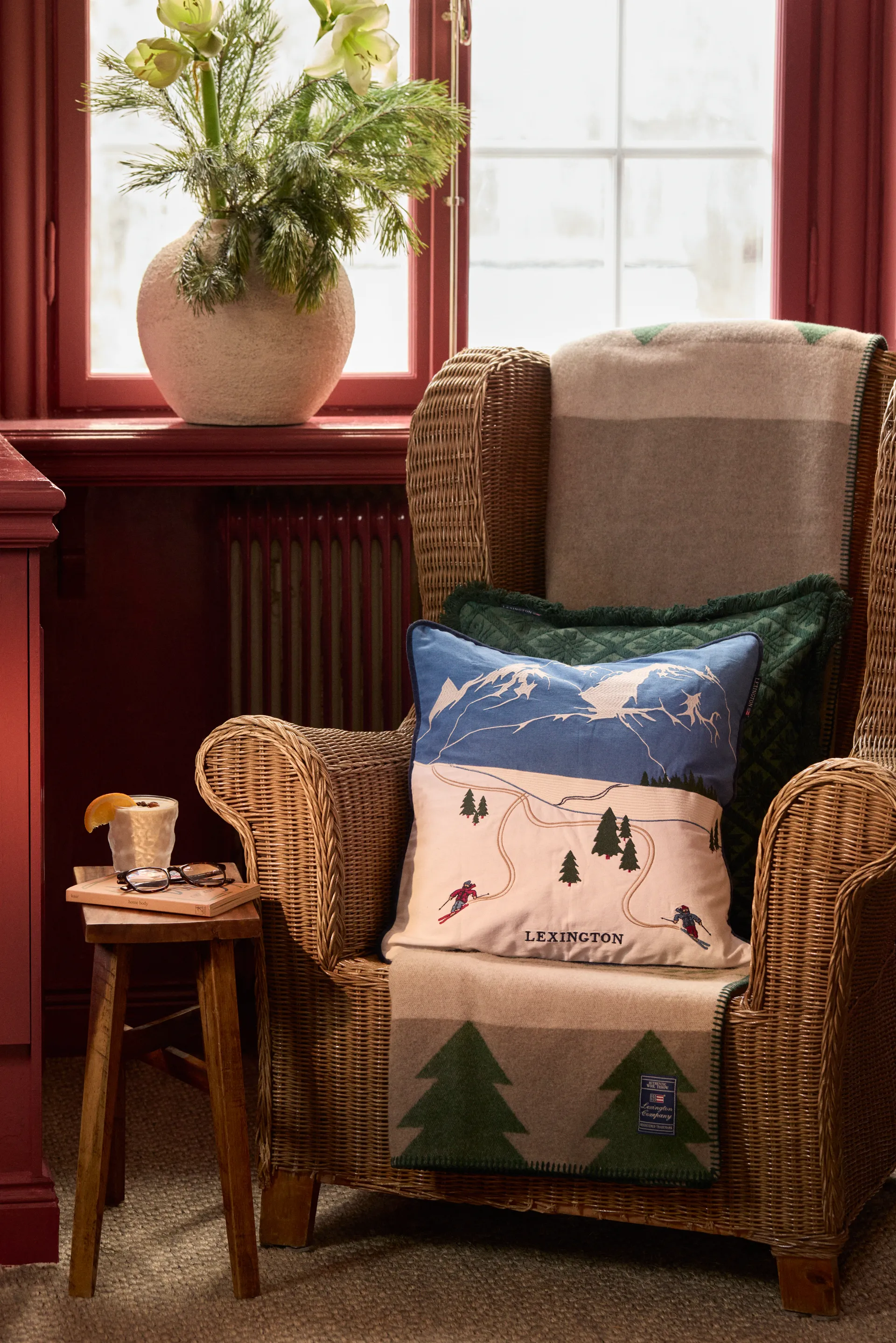 Down hill eko. puuvilla twill tyynynpäällinen 50x50 cm, Sininen valkoinen Lexington