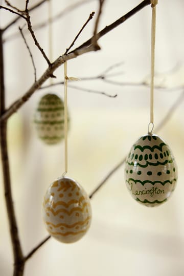 Easter Eggs in Papier Maché pääsiäiskoriste 2 kpl - Green-yellow - Lexington