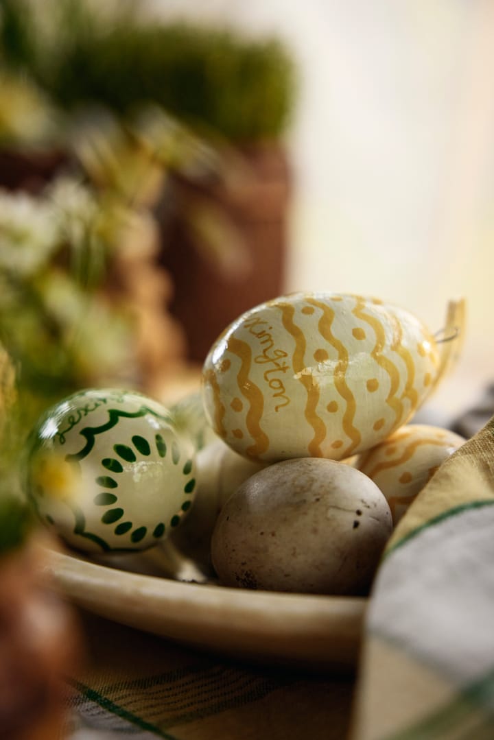 Easter Eggs in Papier Maché pääsiäiskoriste 2 kpl - Green-yellow - Lexington