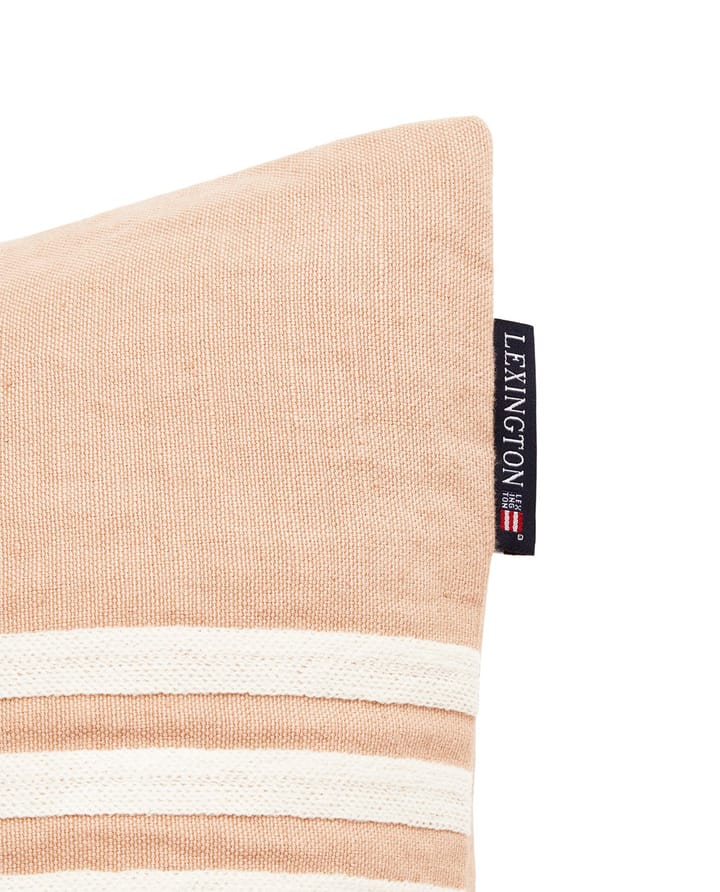 Emboidery Striped Linen/Cotton tyynynpäällinen 50x50 cm, Beige-white Lexington