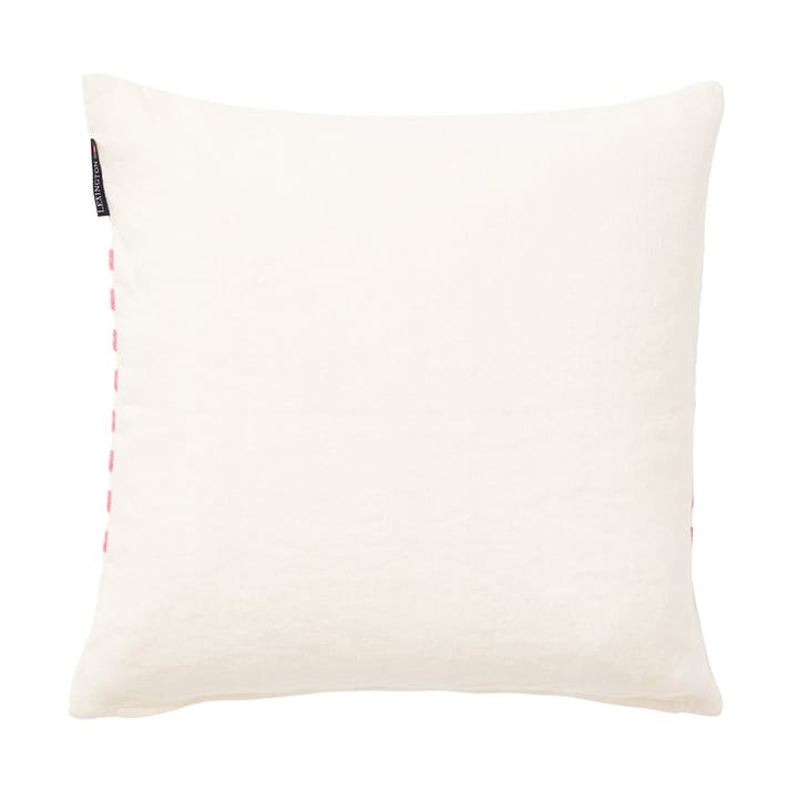 Emboidery Striped Linen/Cotton tyynynpäällinen 50x50 cm, Off White-red Lexington