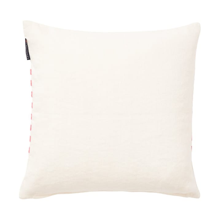 Emboidery Striped Linen/Cotton tyynynpäällinen 50x50 cm - Off White-red - Lexington