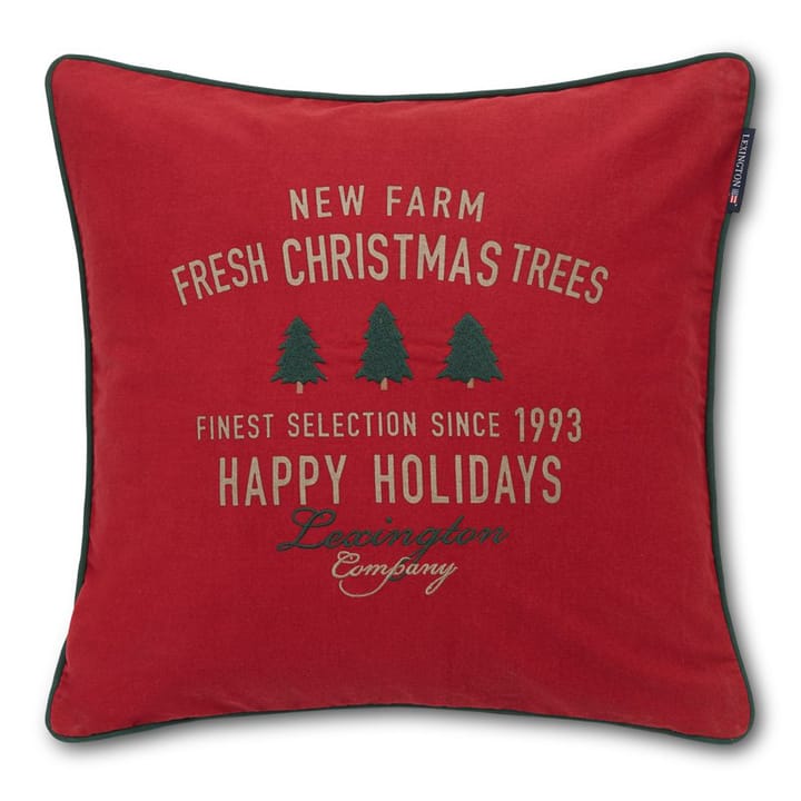 Farm Christmas Trees -tyynynpäällinen 50x50 cm - Punainen - Lexington
