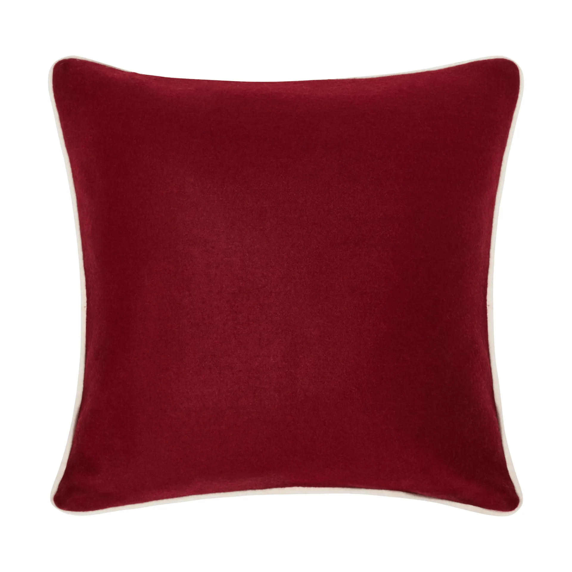 Flower Embroidered Wool Mix tyynyliina 50x50 cm, Red-Light beige Lexington