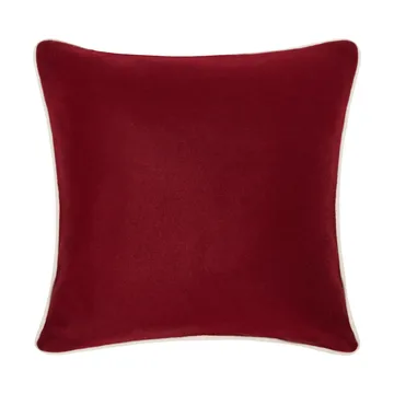 Flower Embroidered Wool Mix tyynyliina 50x50 cm - Red-Light beige - Lexington
