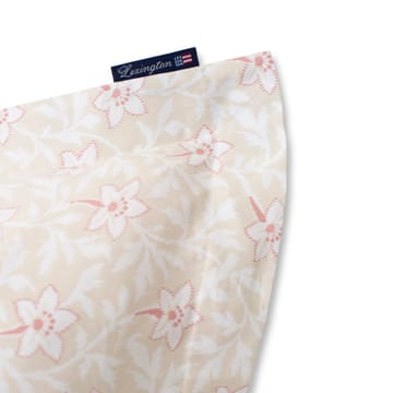 Flower Print Cotton Sateen -tyynyliina 50 x 60 cm - Vaaleanbeige-valkoinen - Lexington