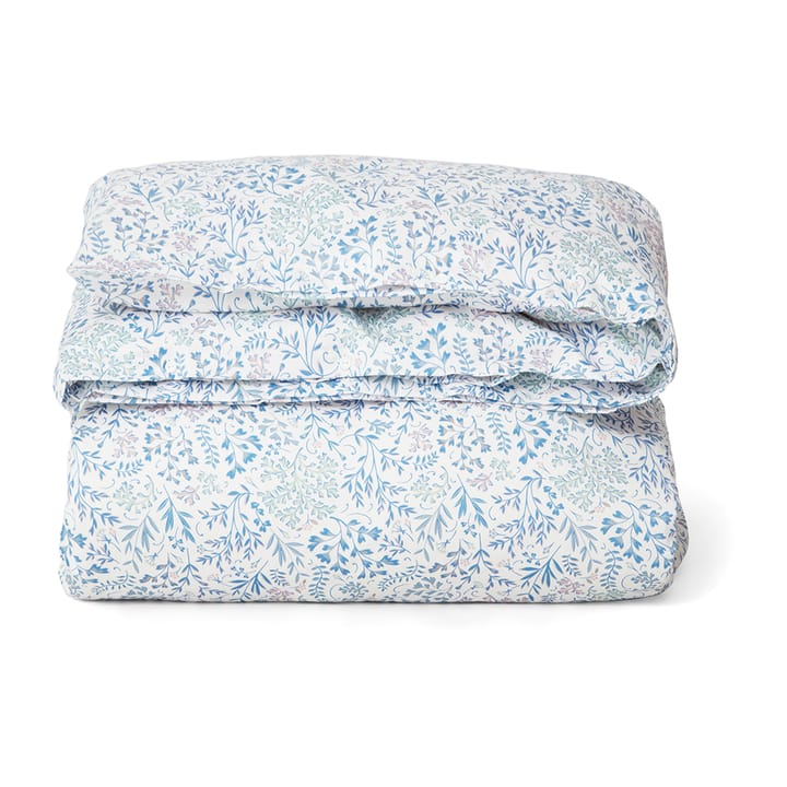 Flower Printed Cotton Sateen -pussilakana 150 x 210 cm - Sininen - Lexington