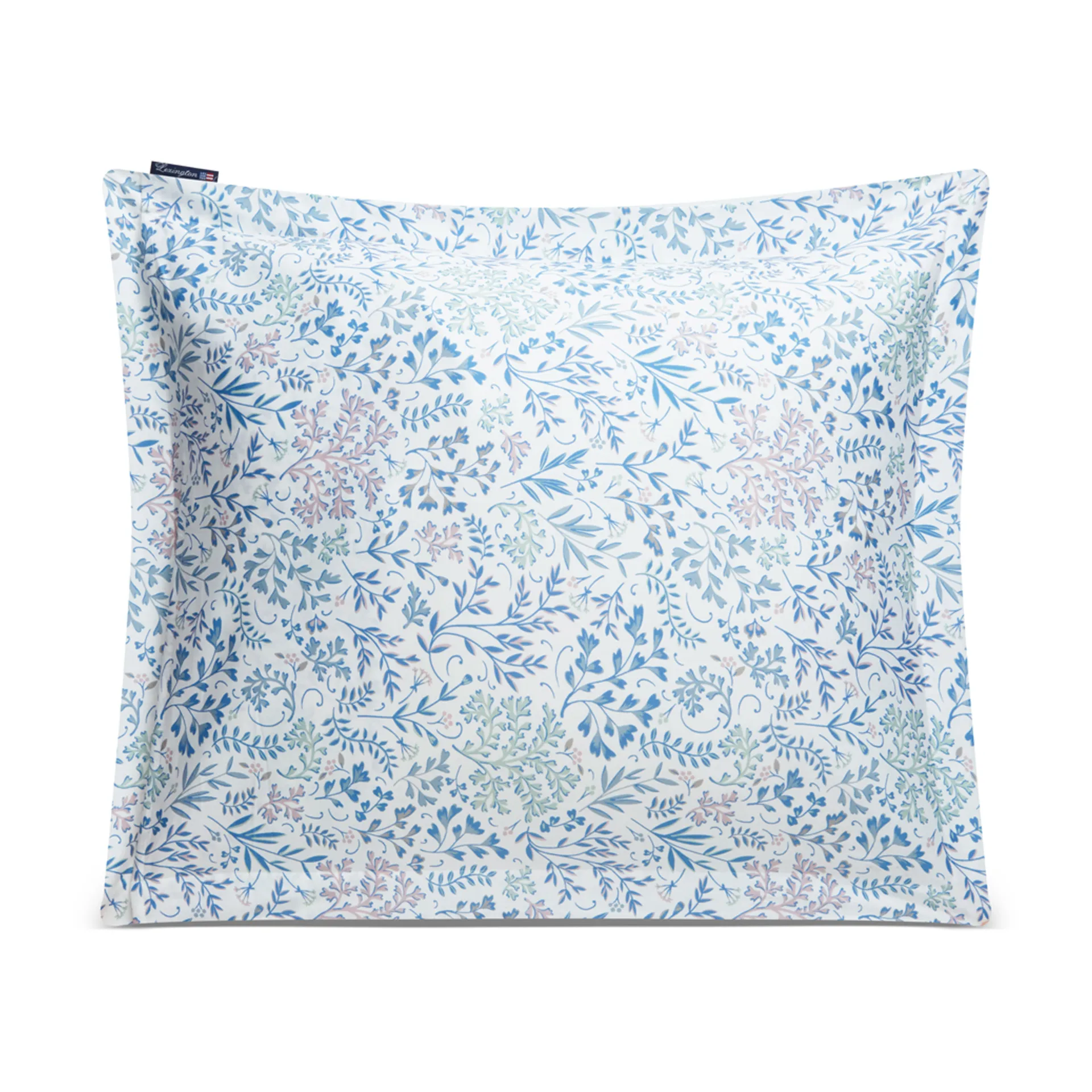Flower Printed Cotton Sateen -tyynyliina 50 x 60 cm, Sininen Lexington