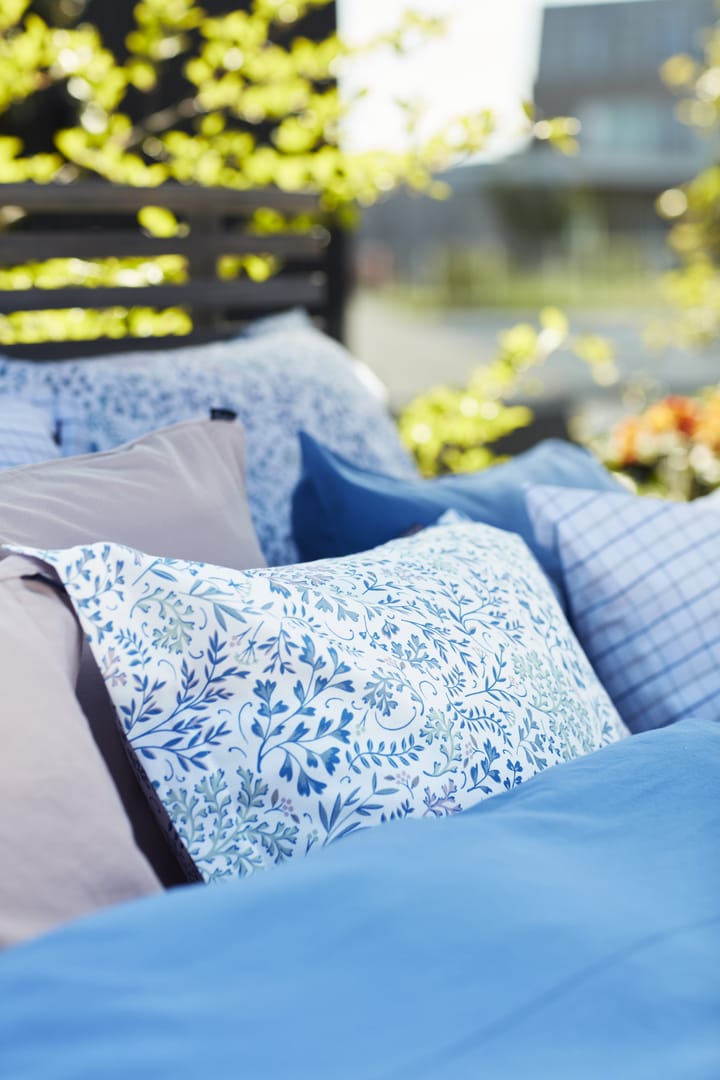 Flower Printed Cotton Sateen -tyynyliina 50 x 60 cm - Sininen - Lexington