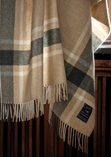 Frame checked recycled torkkupeitto 130x170 cm - Beige-vihreä - Lexington
