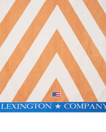 Graphic Cotton Velour -rantapyyhe 100 x 180 cm - Beige-valkoinen-sininen - Lexington