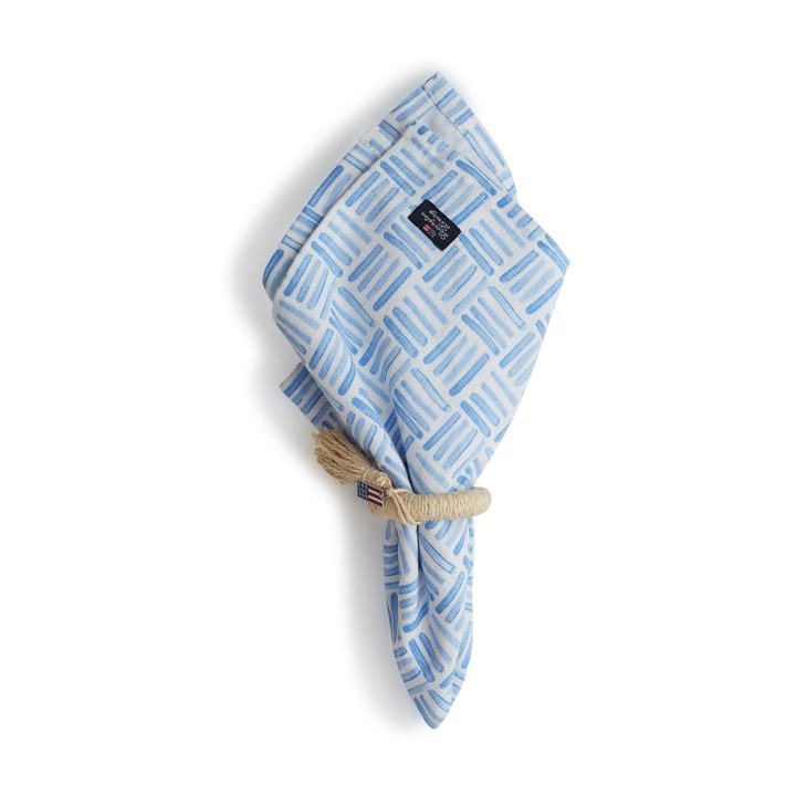 Graphic Printed Cotton -servetti 50x50 cm, Blue-White Lexington