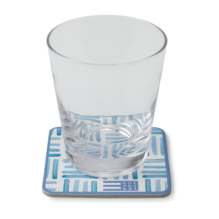 Graphic Printed -lasinalunen 6-pakkaus, Blue-White Lexington