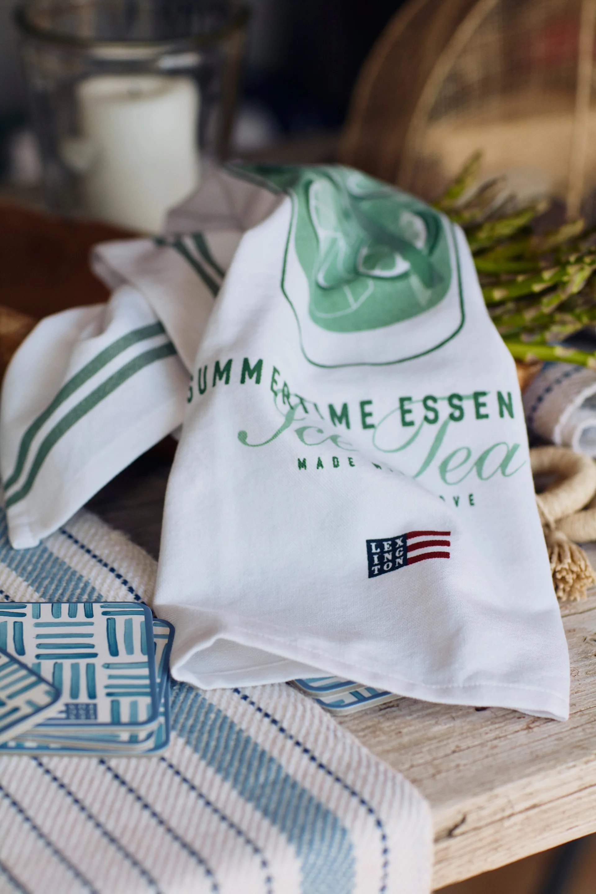 Graphic Printed -lasinalunen 6-pakkaus, Blue-White Lexington