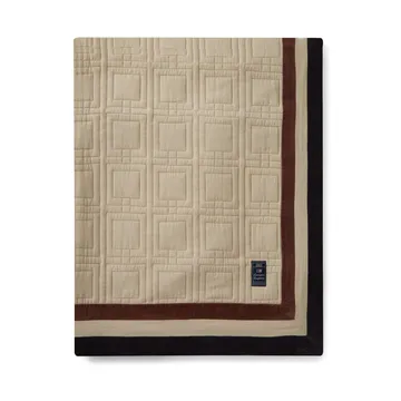 Graphic Quilted Organic Cotton -päiväpeitto 160 x 240 cm - Light beige-brown-dark gray - Lexington