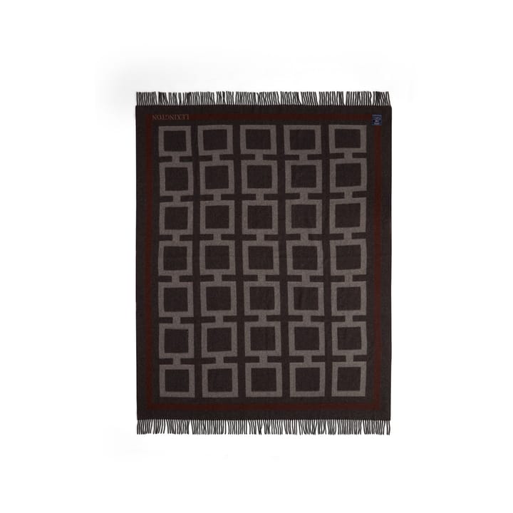 Graphic Recycled Wool -torkkupeitto 130 x 170 cm - Dark gray-white-brown - Lexington