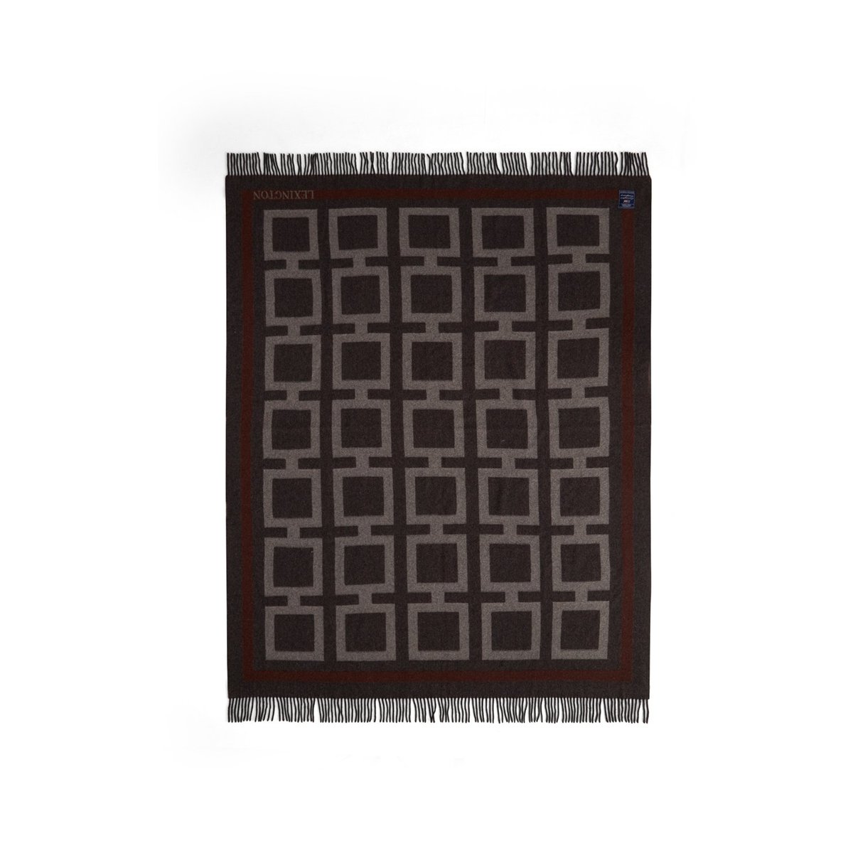 Lexington Graphic Recycled Wool -torkkupeitto 130 x 170 cm Dark gray-white-brown