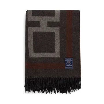 Graphic Recycled Wool -torkkupeitto 130 x 170 cm - Dark gray-white-brown - Lexington