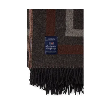 Graphic Recycled Wool -torkkupeitto 130 x 170 cm - Dark gray-white-brown - Lexington