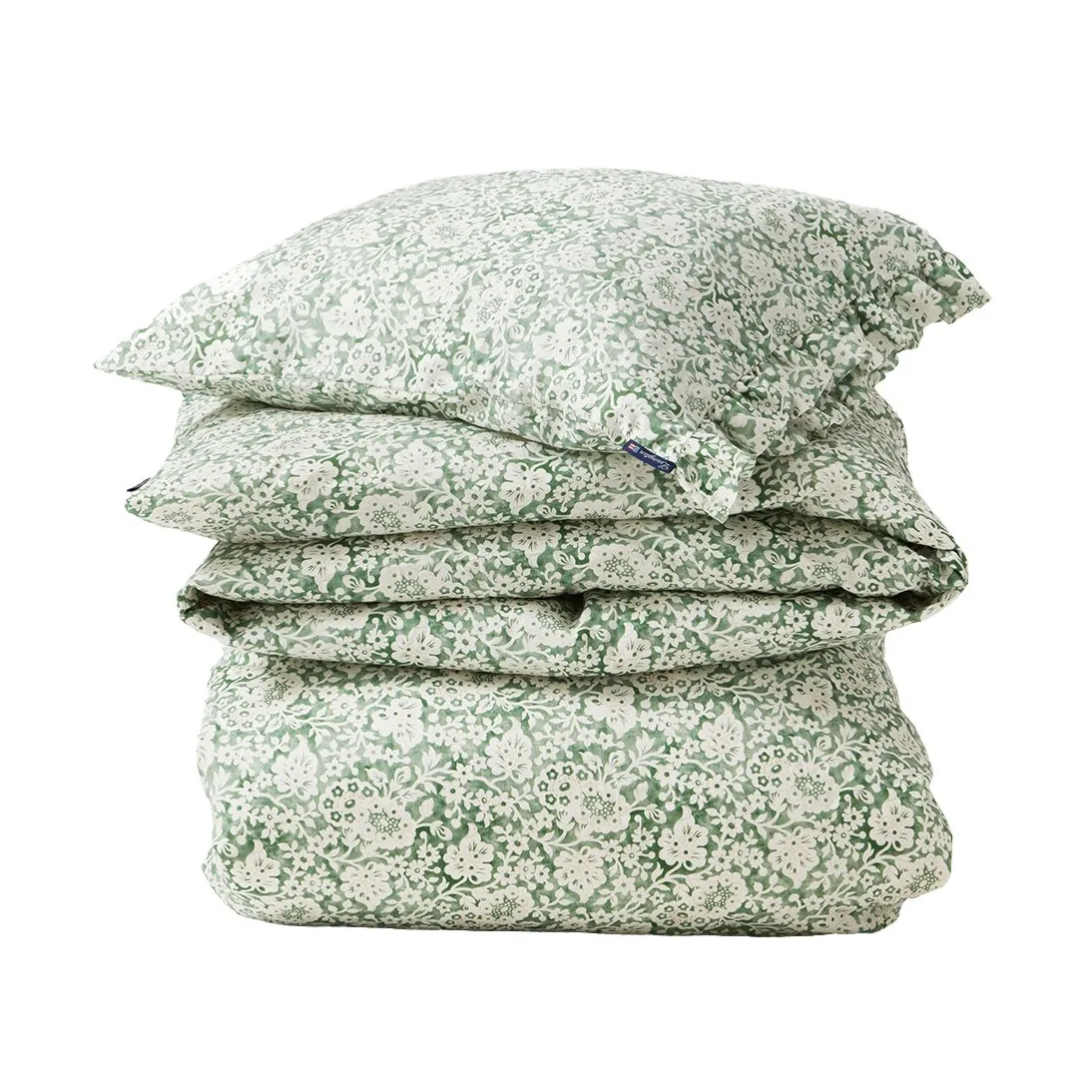 Green Floral Printed Cotton Sateen vuodevaatesetti, 50x60 cm, 150x210 cm Lexington