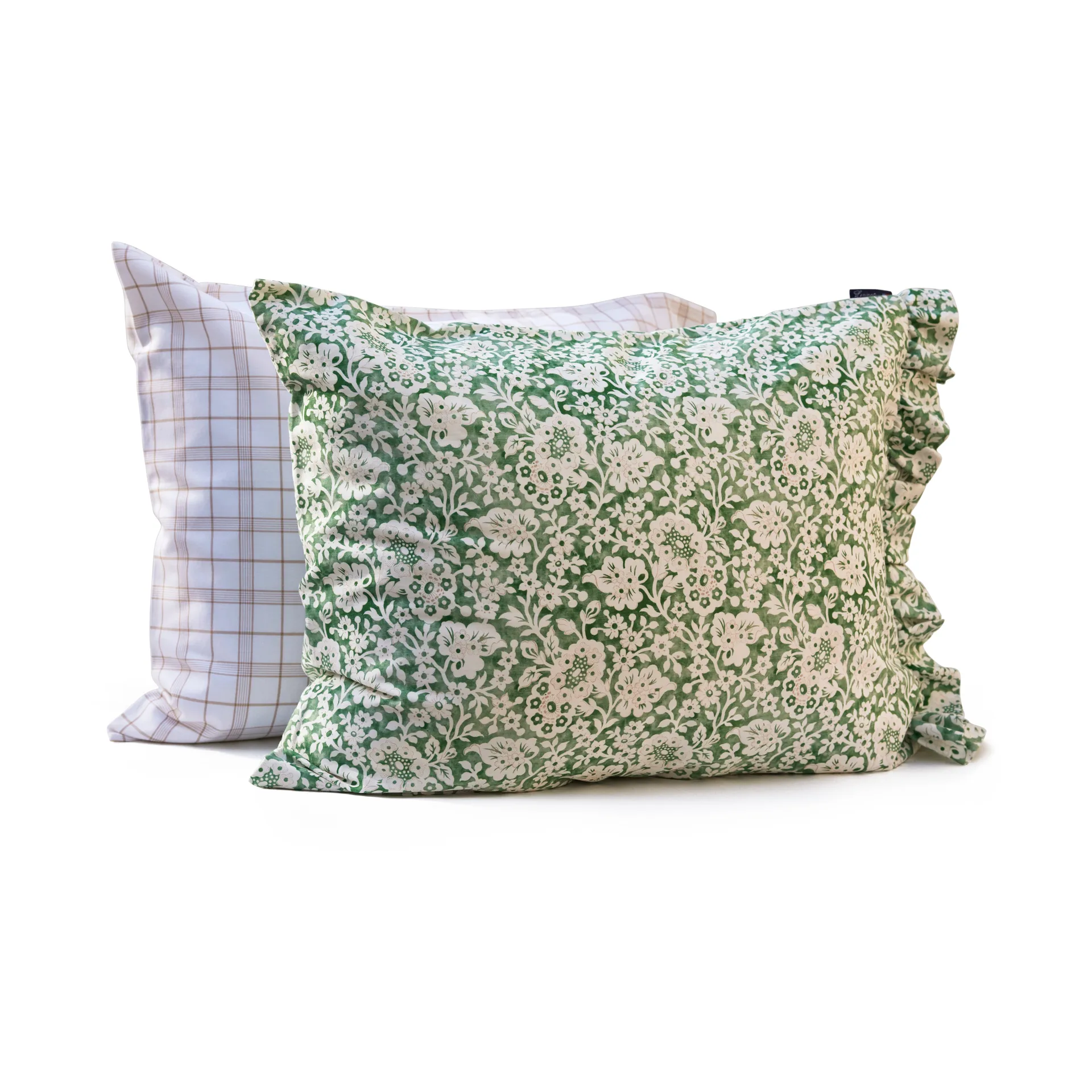 Green Floral Printed Cotton Sateen vuodevaatesetti, 50x60 cm, 150x210 cm Lexington
