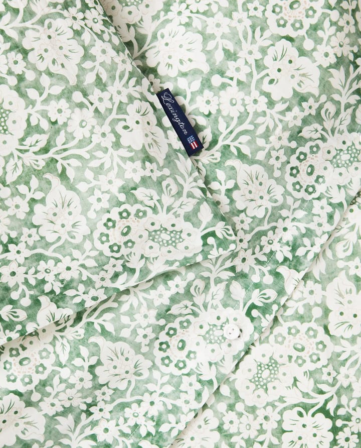 Green Floral Printed Cotton Sateen vuodevaatesetti - 50x60 cm, 150x210 cm - Lexington