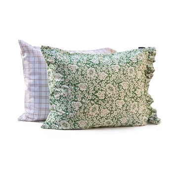 Green Floral Printed Cotton Sateen vuodevaatesetti - 50x60 cm, 220x220 cm - Lexington