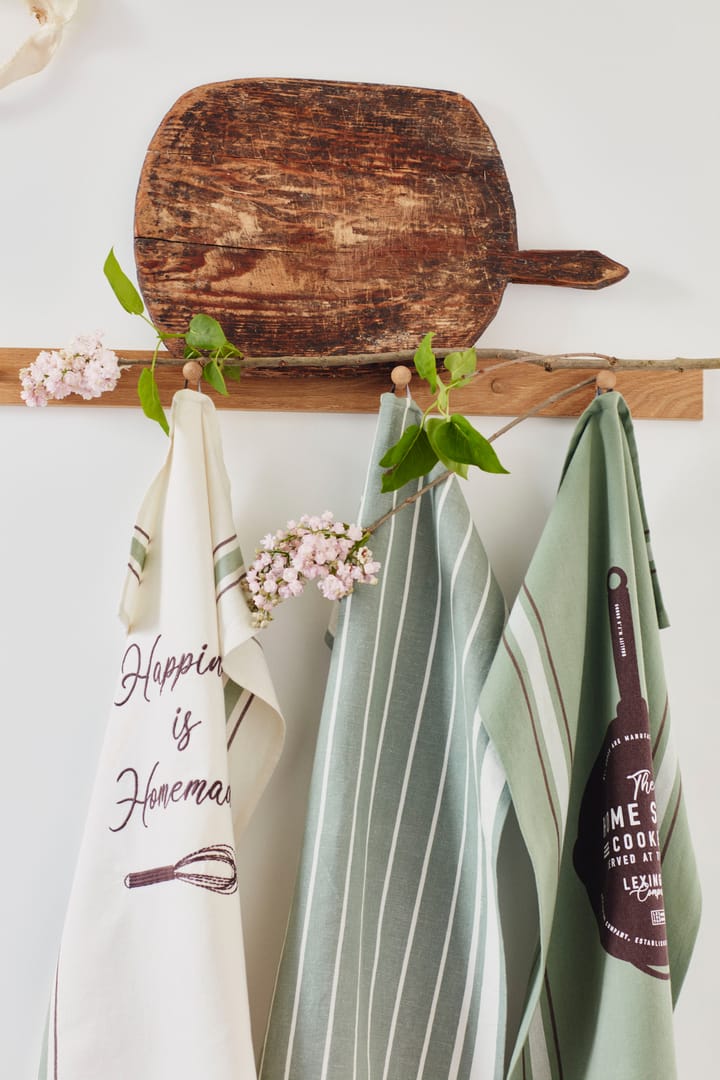 Hapiness Organic Cotton -keittiöpyyhe 50x70 cm - White-green - Lexington