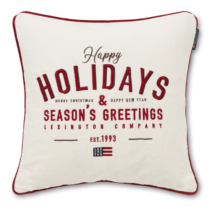 Happy Holidays -tyynynpäällinen 50x50 cm - Valkoinen - Lexington