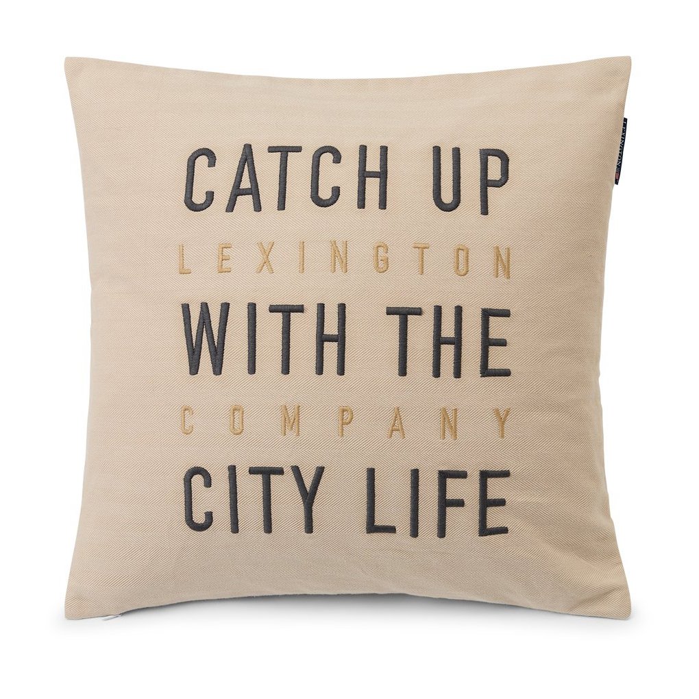 Lexington Herringbone Cotton Flanell tyynynpäällinen 50×50 cm Light beige