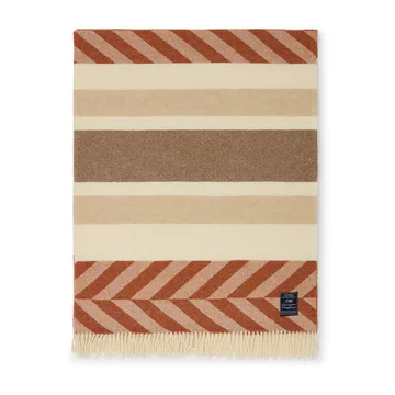 Herringbone Striped Recycled Wool peite 130x170 cm - Copper-brown - Lexington