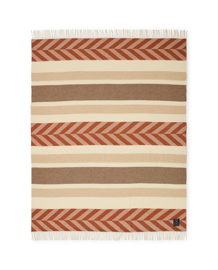 Herringbone Striped Recycled Wool peite 130x170 cm - Copper-brown - Lexington
