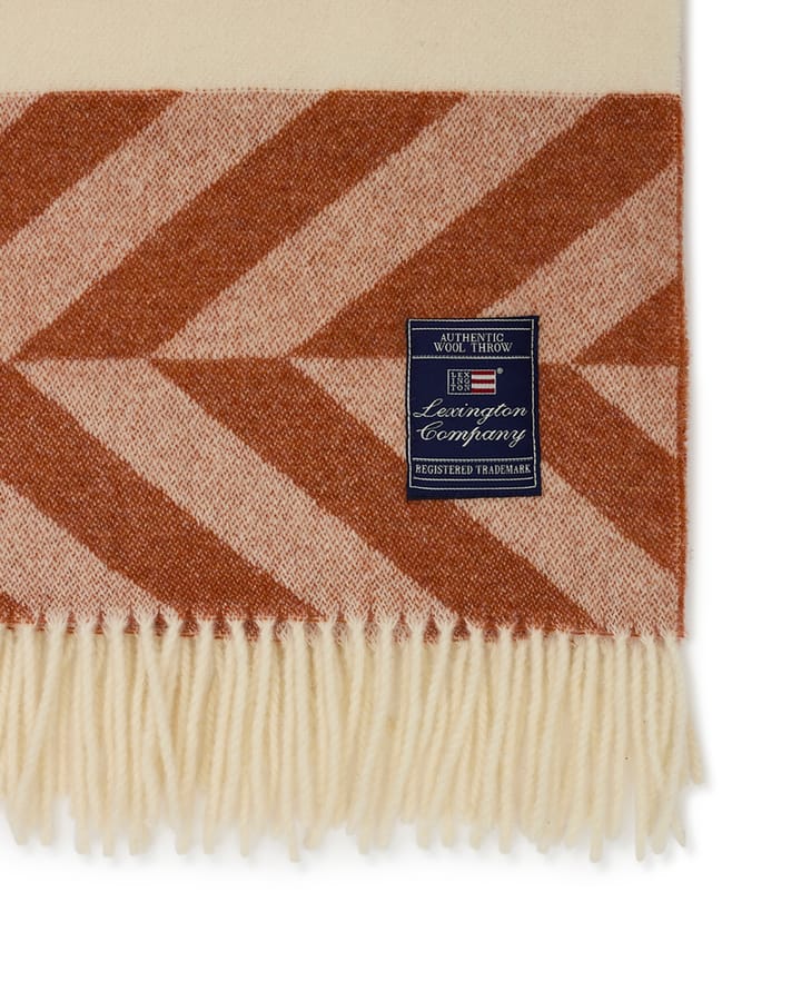 Herringbone Striped Recycled Wool peite 130x170 cm, Copper-brown Lexington