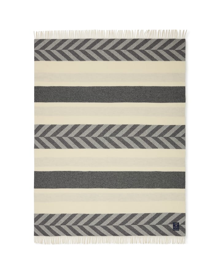 Herringbone Striped Recycled Wool peite 130x170 cm, Gray-off white Lexington